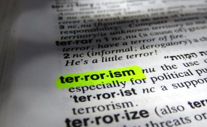A page showing the definition of terrorism